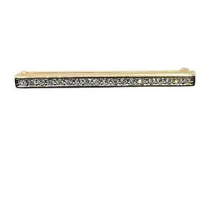 SWAROVSKI SAL Vintage Gold Tone Rhinestone Signed Elongated Bar Pin‎ Brooch